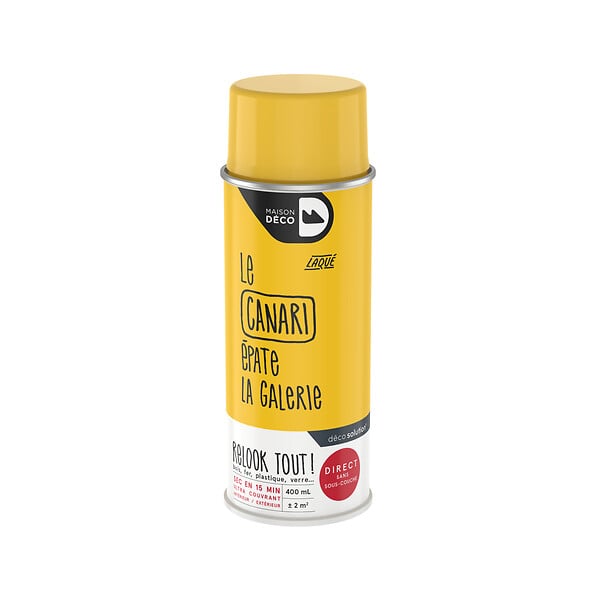 MAISON DECO - Bombe de peinture Relook Tout - Canari - Brillant - 400ml - large