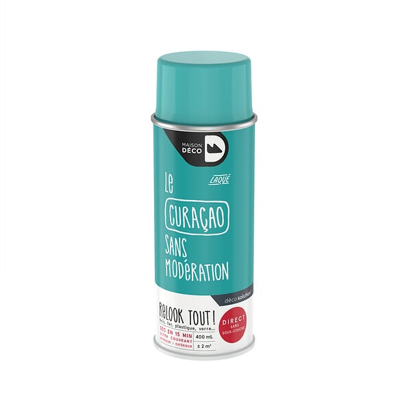 MAISON DECO - Bombe de peinture Relook Tout - Curacao - Brillant - 400ml - large