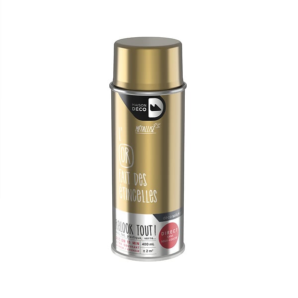 MAISON DECO - Bombe de peinture Relook Tout - Or - Métallique - 400ml - large