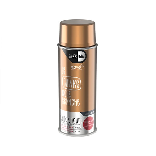 MAISON DECO - Bombe de peinture Relook Tout - Cuivre - Métallique - 400ml - large