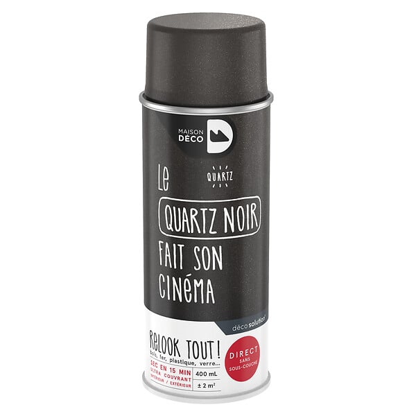 MAISON DECO - Bombe de peinture Relook Tout - Noir - Quartz - 400ml - large