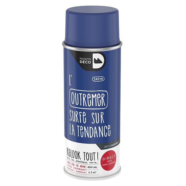 MAISON DECO - Bombe de peinture Relook Tout - Outremer - Satin - 400ml - large