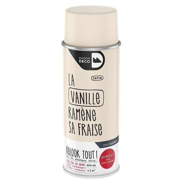 MAISON DECO - Bombe de peinture Relook Tout - Vanille - Satin - 400ml - large