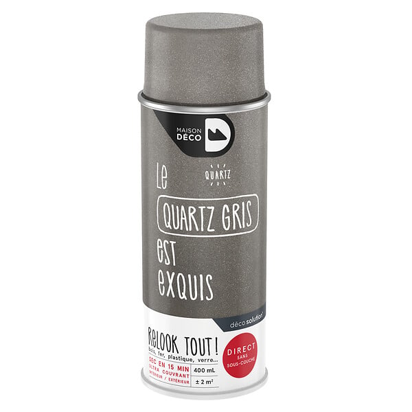 MAISON DECO - Peinture aérosol Relook Tout - Gris - Quartz - 400ml - large