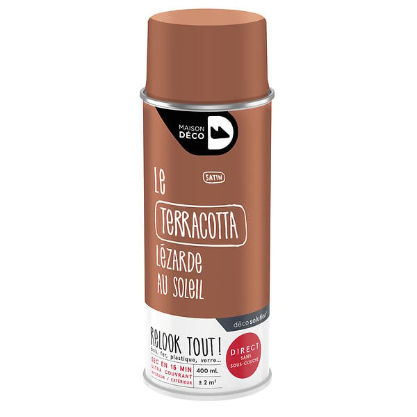 MAISON DECO - Peinture aérosol Relook Tout - Terracotta - Satin - 400ml - large