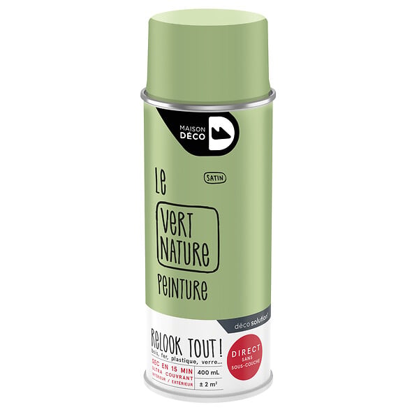 MAISON DECO - Bombe de peinture Relook Tout - Vert nature - Satin - 400ml - large