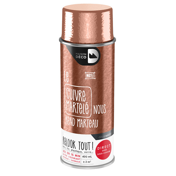 MAISON DECO - Peinture aérosol Relook Tout - Cuivre - Martelé - 400ml - large