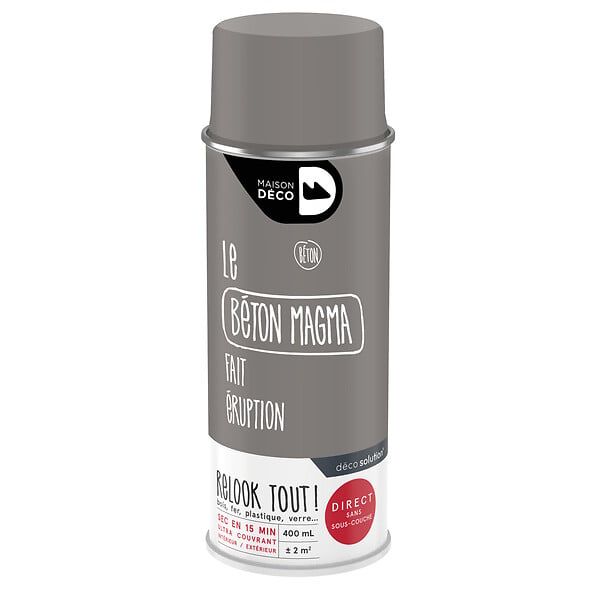 MAISON DECO - Peinture aérosol Relook Tout - Magma - Béton - 400ml - large