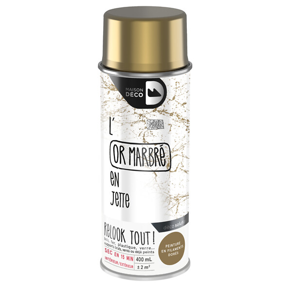 MAISON DECO - Peinture aérosol Relook Tout - Or marbré - 400ml - large