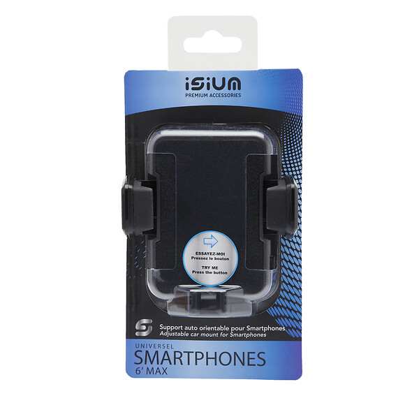 ISIUM - Support auto orientable slim pour smartphones - large