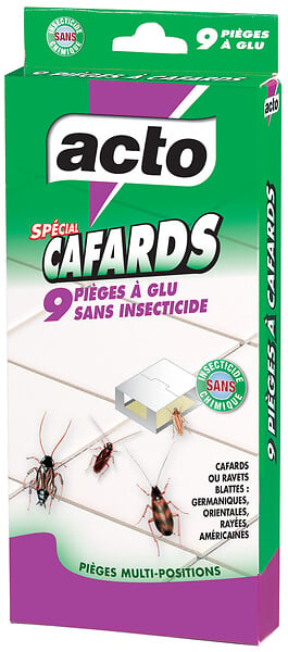 ACTO - Pièges à glu anti-cafards aromatisés x9 - large