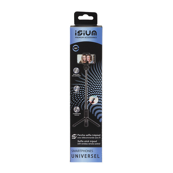 ISIUM - Perche selfie télescopique - Trépied intégré - 280g - large