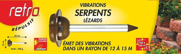 RETRO - Répulsif solaire vibrations serpents lézards - IP44 - 400m² - large