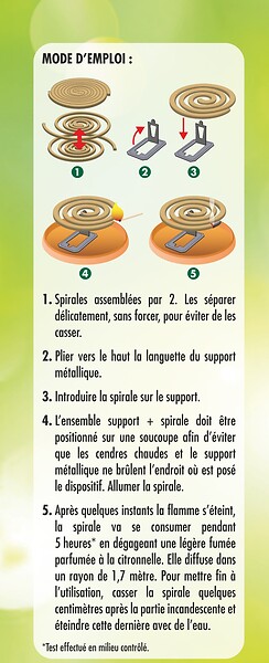 ACTO - Spirales anti-moustiques bois compressé citronnelle lot 10 - large