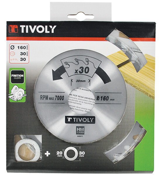 TIVOLY - Lame scie circulaire finition bois - Diam.184mm alésage 30mm - 40 dents - large