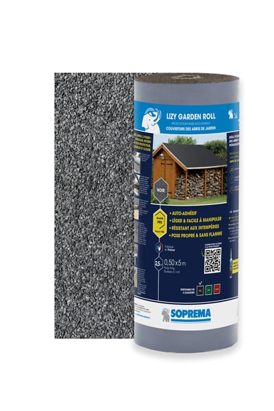 SOPREMA - Toit pour abri de jardin - Noir - 5x0,5m - large