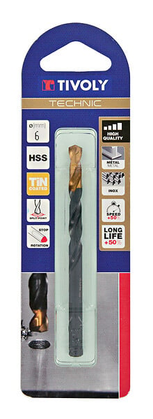 TIVOLY - Foret métal HSS TIN D13mm taillé meulé cyl court - large