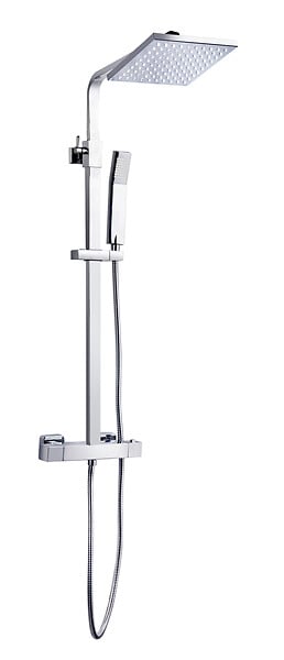 PERFECTLINE - Colonne de douche thermostatique - Chrome - 20x20cm - large
