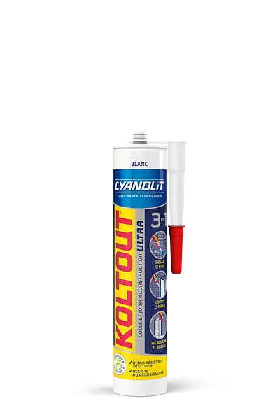 CYANOLIT - Colle de fixation ultra polymère - Cartouche 290ml - Blanc - large