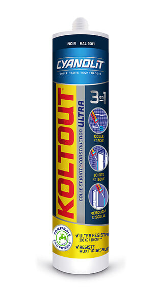 CYANOLIT - Colle fixation MS polymère Total Tech - Noir - 290ml - large