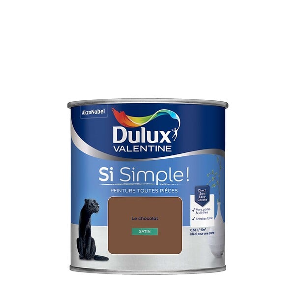 DULUX VALENTINE - Peinture Si Simple - Le Chocolat - Satin - 0,5L - large