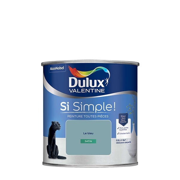 DULUX VALENTINE - Peinture Si Simple - Le Bleu - Satin - 0,5L - large