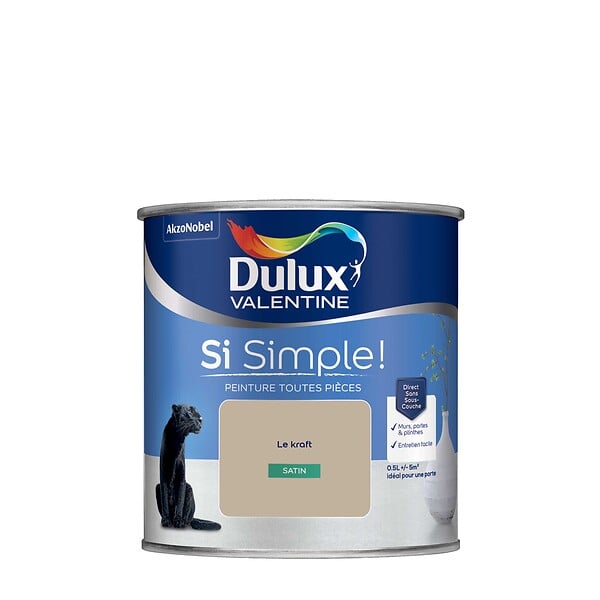 DULUX VALENTINE - Peinture Si Simple - Le Kraft - Satin - 0,5L - large