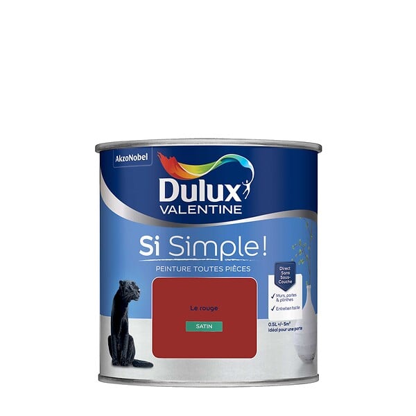 DULUX VALENTINE - Peinture Si Simple - Le Rouge - Satin - 0,5L - large