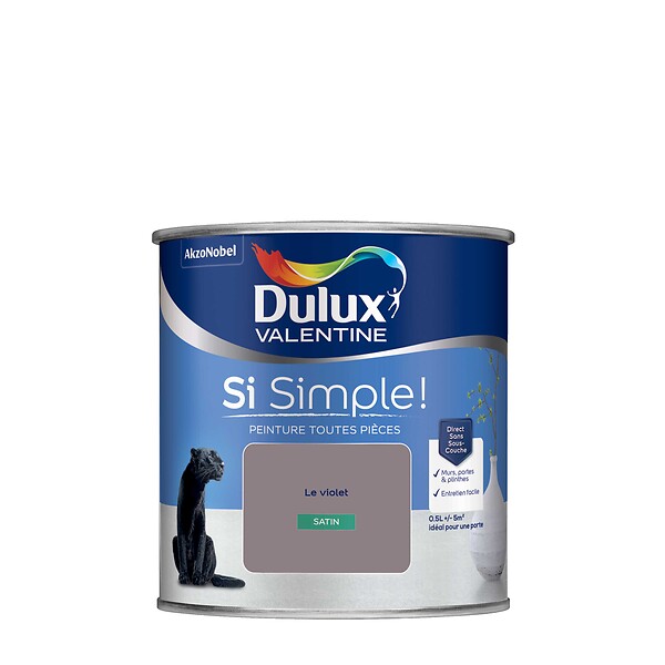 DULUX VALENTINE - Peinture Si Simple - Le Violet - Satin - 0,5L - large