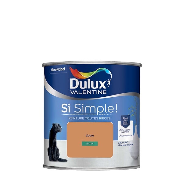 DULUX VALENTINE - Peinture Si Simple - L'Ocre - Satin - 0,5L - large