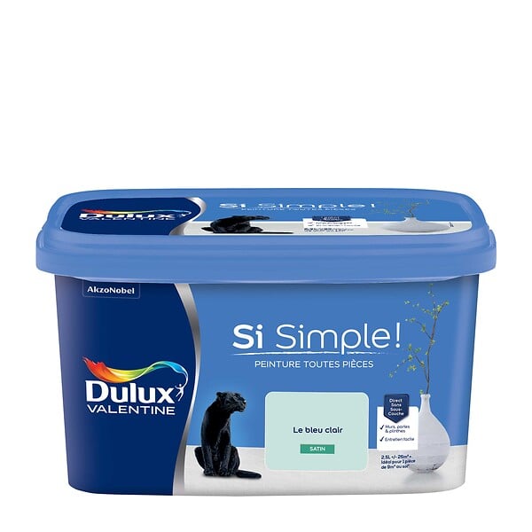 DULUX VALENTINE - Peinture intérieure Si Simple - Bleu Clair - Satin - 2,5L - large