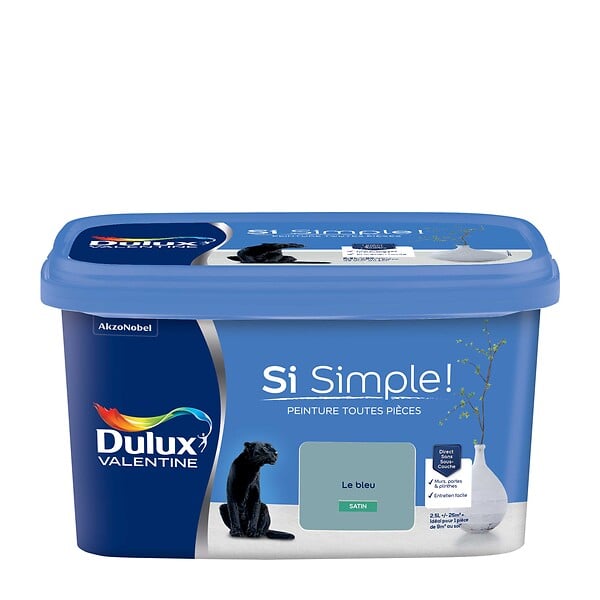 DULUX VALENTINE - Peinture Si Simple - Le Bleu - Satin - 2,5L - large