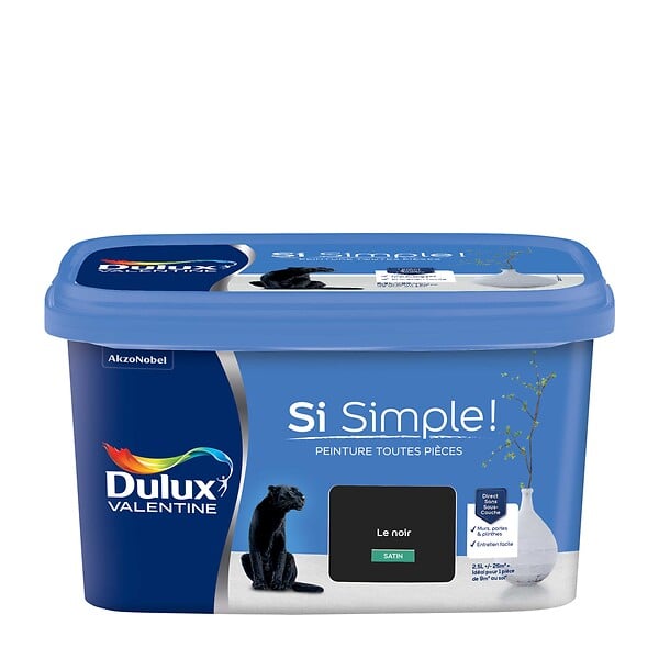 DULUX VALENTINE - Peinture multi-supports intérieure - Si Simple - Noir - 2,5L - large