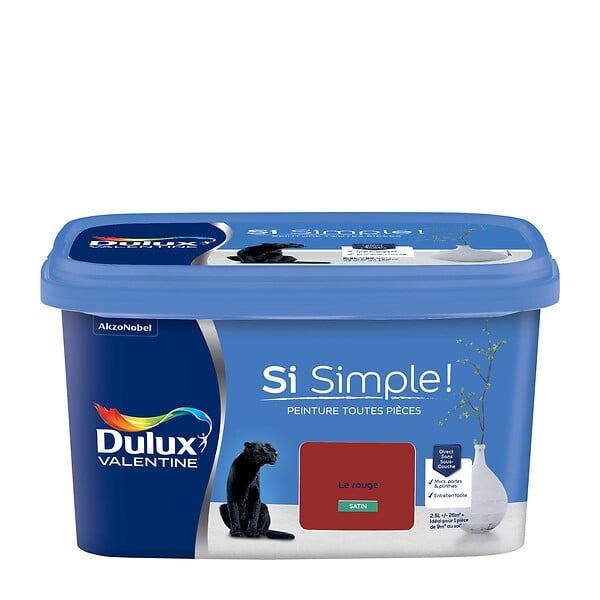 DULUX VALENTINE - Peinture Si Simple - Le Rouge - Satin - 2,5L - large