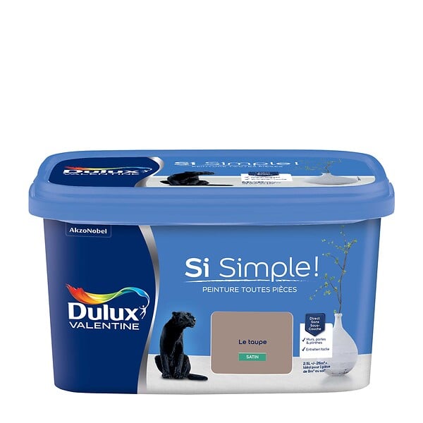 DULUX VALENTINE - Peinture multi-supports satin - Le Taupe - 2,5L - large