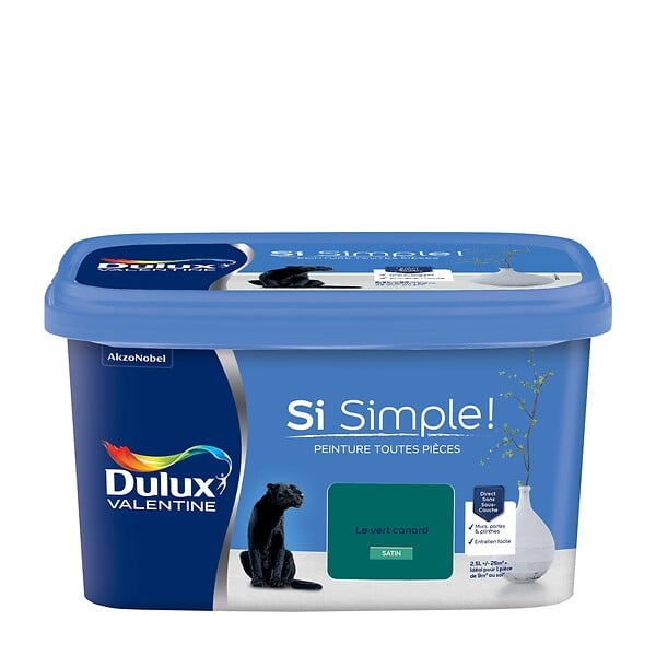 DULUX VALENTINE - Peinture Si Simple - Le Vert Canard - Satin - 2,5L - large