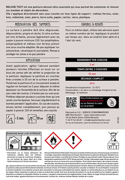 MAISON DECO - Bombe de peinture Relook Tout - Kraft - Satin - 400ml - large