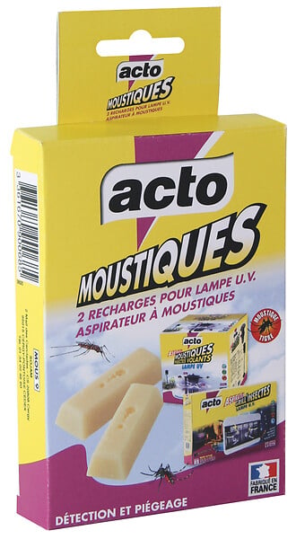 ACTO - Recharges antimoustiques pour lampe UV aspirateur - Lot de 2 - large