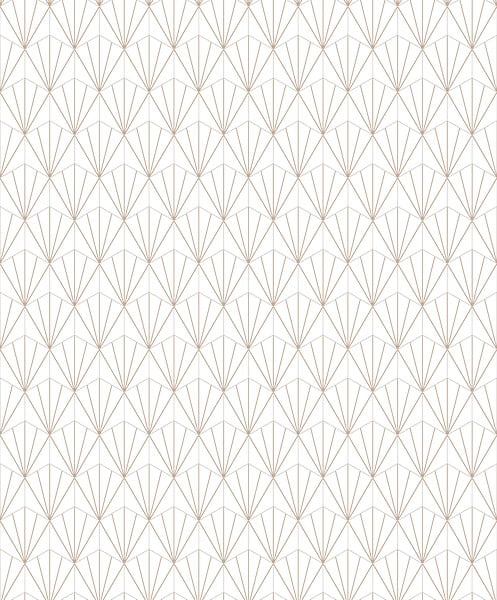 GRANDECO - Papier peint vinyle intissé - Blanc et or - 0,53x10,05m - large