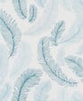 GRANDECO - Papier peint vinyle intissé Plume motif bleu - Bleu - vignette