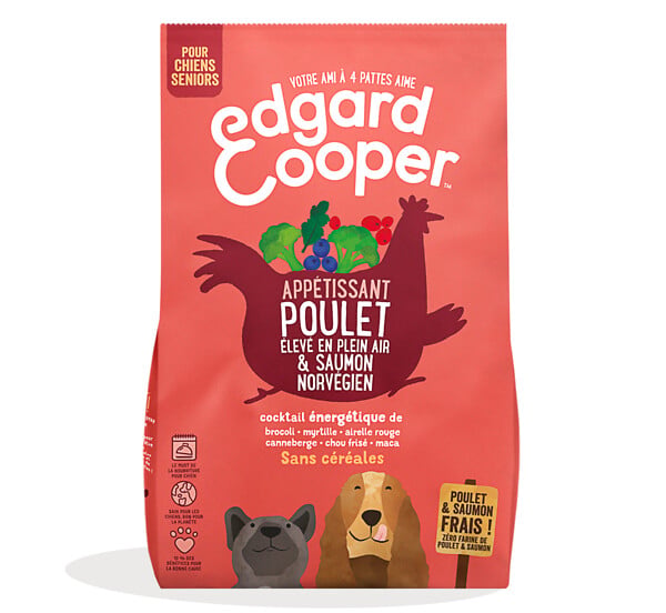 EDG COOPER - Croquettes Senior sans céréales - Poulet et Saumon - 7kg - large