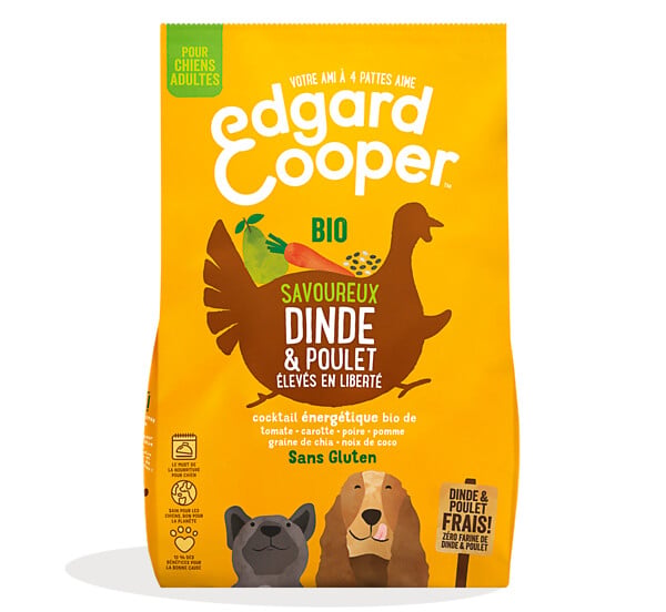 EDG COOPER - Croquettes Bio Chien Sans Gluten 7kg Dinde-Poulet frais - large
