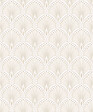 GRANDECO - Motif Layla - Papier peint Art Déco - Blanc/argent - vignette