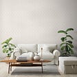 GRANDECO - Motif Layla - Papier peint Art Déco - Blanc/argent - vignette