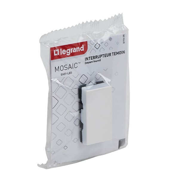 LEGRAND - Interrupteur témoin va-et-vient Mosaic Easy-Led 10A Blanc - large