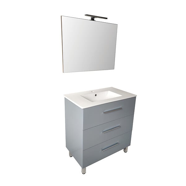 KINDFORD - Plan vasque Nama - Céramique - Blanc - 80cm - large