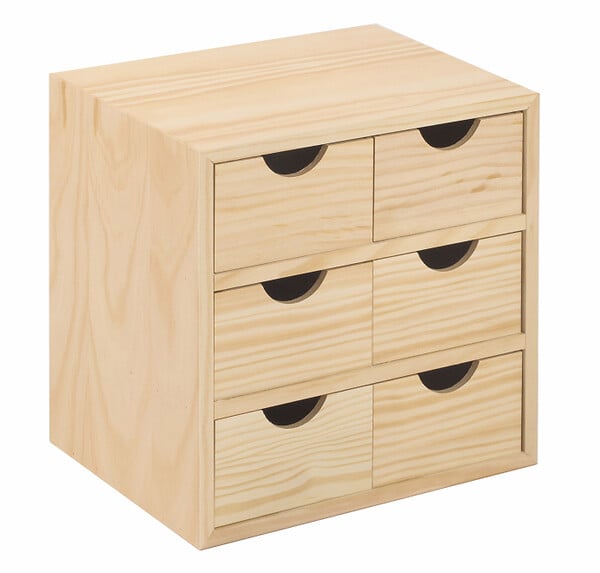 ASTIGARRAGA KIT LINE - Mini bloc 6 tiroirs en pin - 28 x 28 x 20cm - large