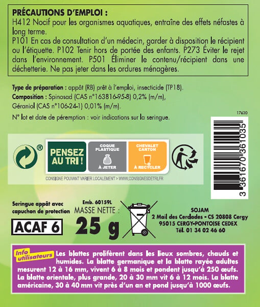 ACTO - Gel appât cafards au spinosad - 25g - 150m² - large