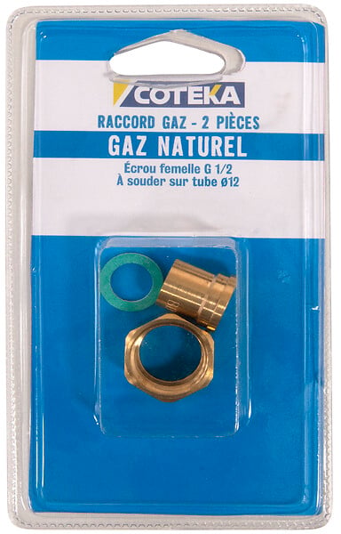 COTEKA - Raccord gaz naturel diamètre 10x12mm - large