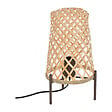 COREP - Lampe de table bambou tressé et métal noir - E27 - 40W - vignette